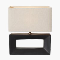 Pacific Lifestyle Block Ceramic Rectangular Table Lamp - Black