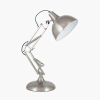 Pacific Lifestyle Alonzo Metal Angled Task Table Lamp - Brushed Chrome
