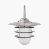 Pacific Lifestyle Centauri Metal and Opaque Glass Wall Light - Brushed Steel