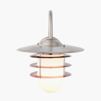 Pacific Lifestyle Centauri Metal and Opaque Glass Wall Light - Brushed Steel