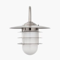 Pacific Lifestyle Centauri Metal and Opaque Glass Wall Light - Brushed Steel