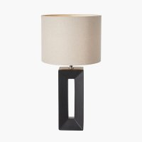 Pacific Lifestyle Block Ceramic Tall Table Lamp - Black