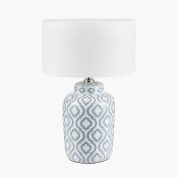 Pacific Lifestyle Celia Grey and White Pattern Ceramic Table Lamp Base