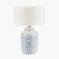 Pacific Lifestyle Celia Grey and White Pattern Ceramic Table Lamp Base