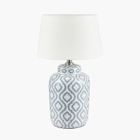 Pacific Lifestyle Celia Grey and White Pattern Ceramic Table Lamp Base