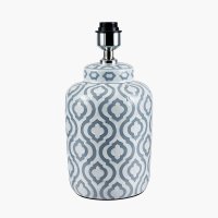 Pacific Lifestyle Celia Grey and White Pattern Ceramic Table Lamp Base