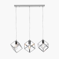 Pacific Lifestyle Alessio Metal 3 Cube Pendant - Shiny Nickel