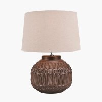 Pacific Lifestyle Anneli Aztec Texture Ceramic Table Lamp - Bronze