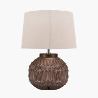 Pacific Lifestyle Anneli Aztec Texture Ceramic Table Lamp - Bronze