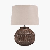 Pacific Lifestyle Anneli Aztec Texture Ceramic Table Lamp - Bronze