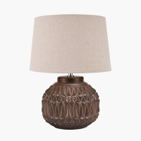 Pacific Lifestyle Anneli Aztec Texture Ceramic Table Lamp - Bronze