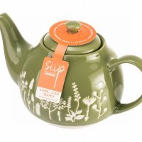 Siip Wax Resist Floral 2 Cup Teapot Green