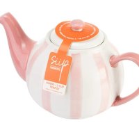 Siip Wide Vertical Stripe 2 Cup Teapot Pink