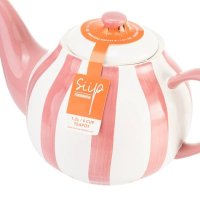 Siip Wide Vertical Stripe 6 Cup Teapot Pink