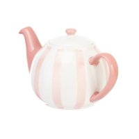 Siip Wide Vertical Stripe 6 Cup Teapot Pink