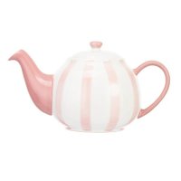 Siip Wide Vertical Stripe 6 Cup Teapot Pink