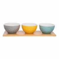 Catherine Lansfield Inga Dip Bowls Set of 3 with Platter