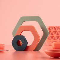 Fusion Twist Silicone Nesting Trivet Set