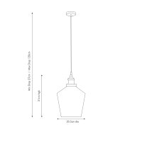 Pacific Lifestyle Emmanuelle Antique Silver Metal and Smoke Glass Pendant