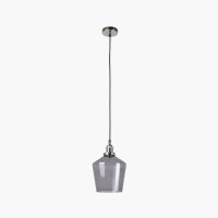 Pacific Lifestyle Emmanuelle Antique Silver Metal and Smoke Glass Pendant