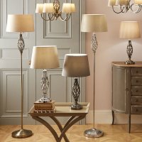 Pacific Lifestyle Jenna Metal Twist Detail Floor Lamp - Silver