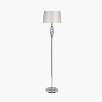Pacific Lifestyle Jenna Metal Twist Detail Floor Lamp - Silver