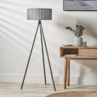 Pacific Lifestyle Rabanne Slatted Antique Wood Tripod Floor Lamp