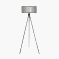 Pacific Lifestyle Rabanne Slatted Antique Wood Tripod Floor Lamp