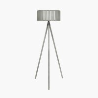 Pacific Lifestyle Rabanne Slatted Antique Wood Tripod Floor Lamp