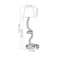 Pacific Lifestyle Martindale Rope Knot and Jute Floor Lamp