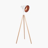 Pacific Lifestyle Larkin Metal and Natural Wood Tripod Floor Film Light - White