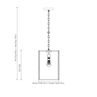 Pacific Lifestyle Llewellyn Matt Black Metal and Glass Pendant
