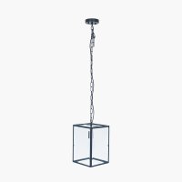 Pacific Lifestyle Llewellyn Matt Black Metal and Glass Pendant