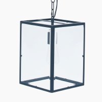 Pacific Lifestyle Llewellyn Matt Black Metal and Glass Pendant