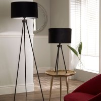 Pacific Lifestyle Houston Metal Tripod Floor Lamp - Matt Black