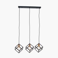 Pacific Lifestyle Alessio Metal 3 Cube Pendant - Matt Black