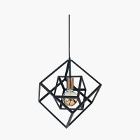 Pacific Lifestyle Alessio Metal Cube Pendant - Matt Black
