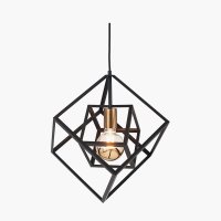 Pacific Lifestyle Alessio Metal Cube Pendant - Matt Black