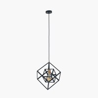 Pacific Lifestyle Alessio Metal Cube Pendant - Matt Black