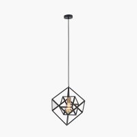 Pacific Lifestyle Alessio Metal Cube Pendant - Matt Black