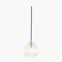 Pacific Lifestyle Ella Clear Ribbed Glass Teardrop Pendant