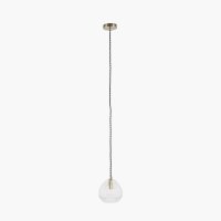 Pacific Lifestyle Ella Clear Ribbed Glass Teardrop Pendant