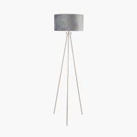 Pacific Lifestyle Houston Metal Tripod Floor Lamp - Brushed Silver