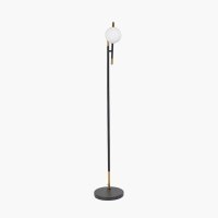 Pacific Lifestyle Wanda White Orb and Black Metal Floor Lamp