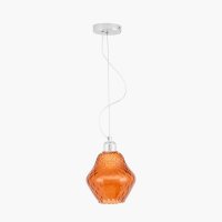 Pacific Lifestyle Lisbon Optic Diamond Glass Pendant - Orange