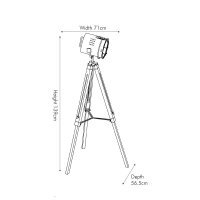 Pacific Lifestyle Capstan White Wash and Silver Metal Tripod Floor Lamp