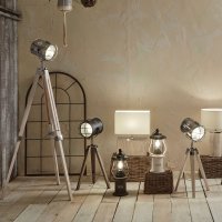 Pacific Lifestyle Capstan White Wash and Silver Metal Tripod Floor Lamp
