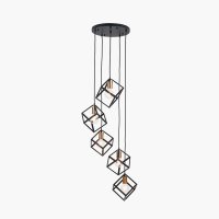 Pacific Lifestyle Alessio Metal 5 Cube Pendant - Matt Black