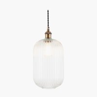 Pacific Lifestyle Abigail Clear Ribbed Glass Tall Pendant