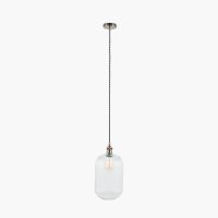 Pacific Lifestyle Abigail Clear Ribbed Glass Tall Pendant